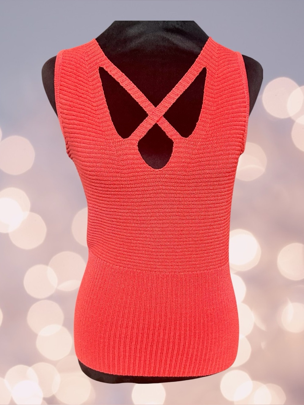 St. John Sport by Marie Gray Knit top Coral Sleeveless  S